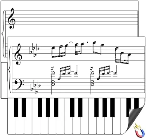 Large 2Pcs 16.5 x 11.8 Inch Piano Keyboard Magnet Practice Dry Erase Board Kids Magnetic Music Staff Classroom Whiteboard Music Classroom Supplies for Teacher Must Haves Gifts Teaching Staff