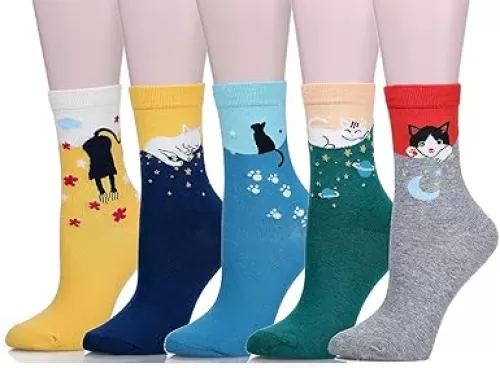 Leotruny Cute Socks Women Cat: Animal Novelty Socks for Women Girls - Ladies Funny Socks with Gift Box