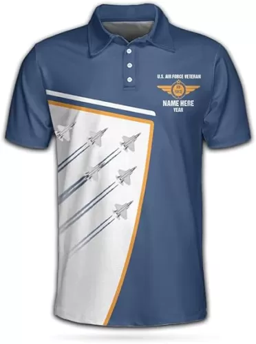 Less Than 1% of Americans Have Ever Seen The Sunset from USAF Aircraft Custom Polo Shirt, Air Force Veteran Shirt, Mens Polo Shirts for Gifts, Short Sleeve Men's Shirt