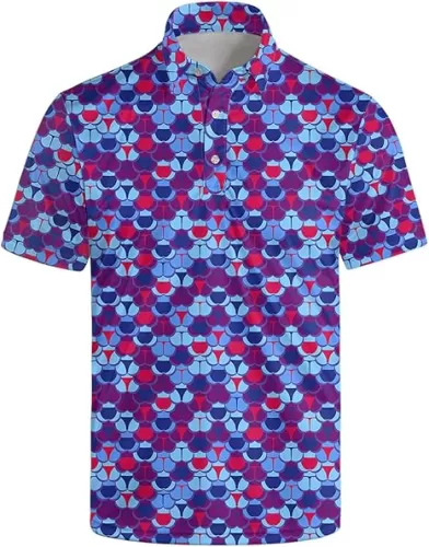 Men's Funny Golf Shirts Hawaiian Polo Shirts 80S Flashes Polo Shirts Funny Hawaiian Beach Summer Golf Polo Shirts