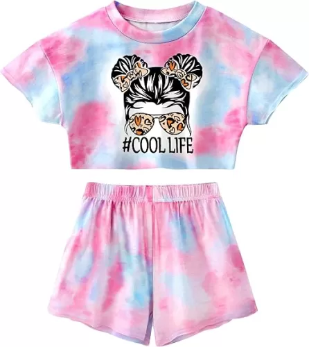 MIGU Toddler Girl Clothes Summer Girls Clothing Sets Girl Stuff T-shirt Shorts Headband 3pcs Sets Gifts…