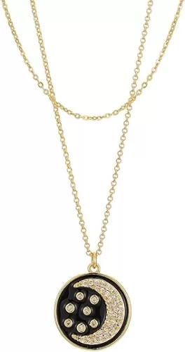 Moon Star Necklace for Women Starburst Constellation Charm Pendant Celestial Jewelry Gifts for Party