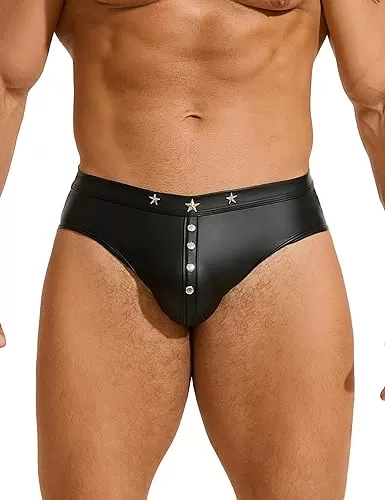 ohyeahlady Mens Sexy Thong Underwear Punk G-String Thong T-Back Low Rise Jockstrap Pouch Trunks Clubwear Rave Shorts