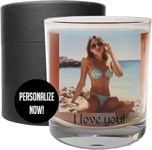 Personalized Printed Photo Whiskey Glass 11oz – Custom Burbon Gifts for Boyfriend Husband, Father’s Day, Year Anniversary Birthday, Best Gift Ideas for Him Men, Unique Lowball, Customized Picture