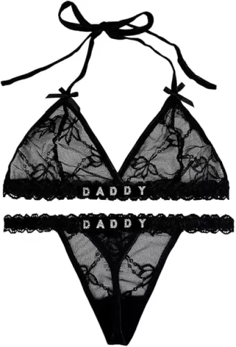 Personalized Thongs with Name - Custom Thong with Name Bra Set, Personalized Gifts, Custom Funny Name Underwear