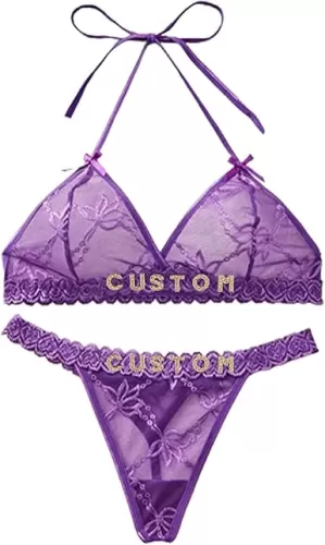 Personalized Thongs with Names Bra Set, Custom Name Thong, Sexy Custom Panties for Women, Valentine Gifts for Women