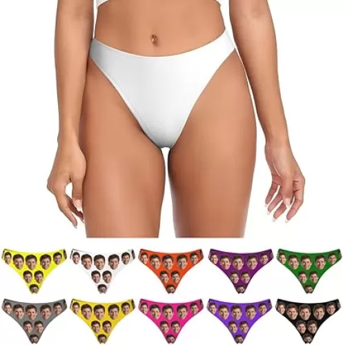 Personalized Underwear for Women with Face Custom Briefs with Photo Gifts for Her Birthday Anniversary