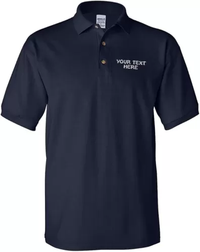 Polo Shirts for Men Custom Personalized Text Cotton Short Sleeves Golf Tees