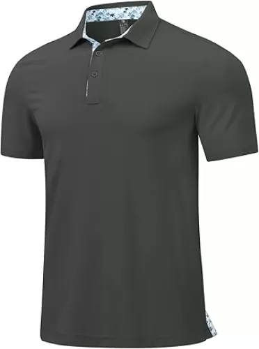 Rdruko Mens Polo Shirts Short Sleeve Dry Fit Moisture Wicking Sports Golf Tennis T-Shirt