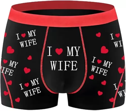 Sexy Code 1701 Men’s Boxer Briefs Modal Underwear–“I LOVE MY WIFE”Print, Soft Stretch Trunks Funny Romantic for Husband