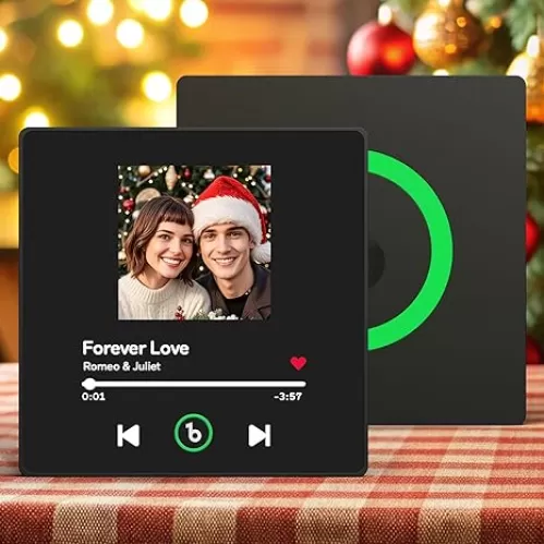Soufeel Custom Music Fridge Magnet Personalized Spotify Plaque Magnet That Can Play Songs Customized Photo Album Refrigerator Magnets Gifts for Christmas for Music Lovers Girlfriend
