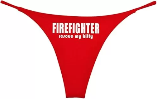 Southern Sisters Firefighter Rescue My Kitty Thong Women's(Pack of 1)