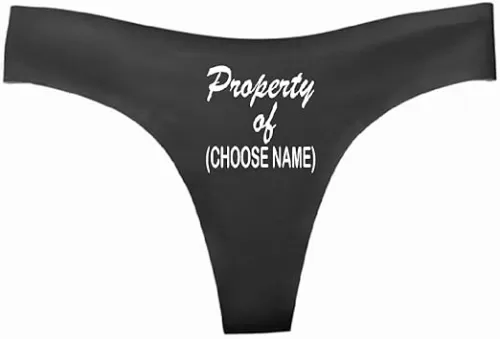 STUFF WITH ATTITUDE PROPERTY OF CUSTOMIZABLE BLACK THONG PANTIES