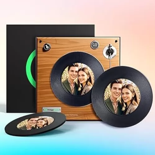 VEELU Custom Music Fridge Magnet 5.0 – Personalized Photo Refrigerator Magnet with 1-6 Song Album, Upgraded Magnetic Album Cover Ideal Gift for Music Lovers Couples for Anniversary Valentine's Day
