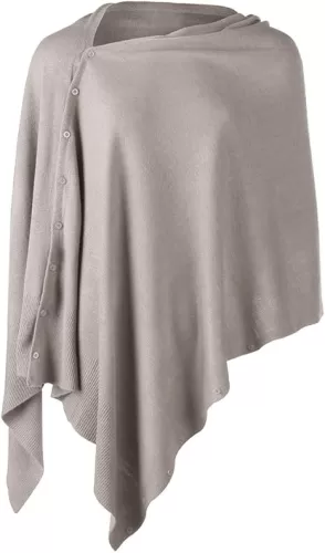 Womens Poncho Sweater Versatile Knit Scarf Wrap with Buttons Solid Shawl Cape Cardigan Gifts for Women