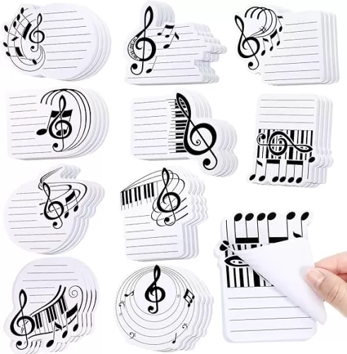 Yeaqee 40 Pads 1200 Sheets Music Themed Sticky Notes Pad Musical Shape Funny Sticky Notes for Piano Teacher Appreciation Gift Choir Concert Theme Party Favors Craft Bulletin Board Home Wall Decor