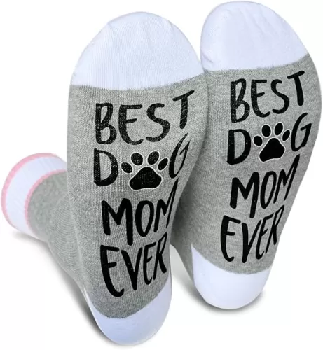 Ziyouza Best Dog Mom Ever Socks, Gift for Dog Lovers, Novelty Gift for Occasions, 1 Pair-35