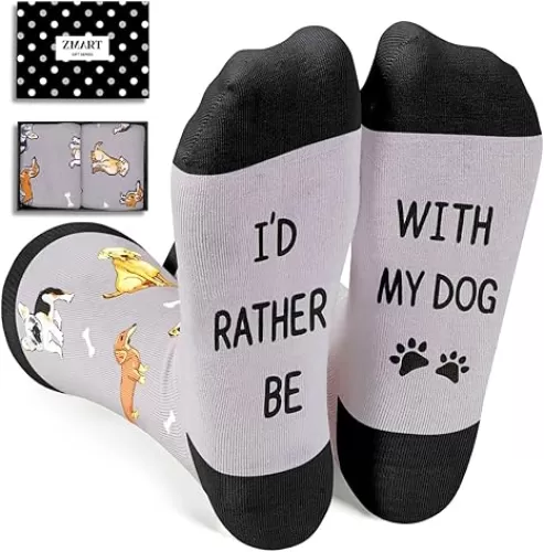 Zmart Funny Socks for Men Women - Dog Cat Dad Gifts, Socks for Pet Lovers, Dog Cat Christmas Gifts