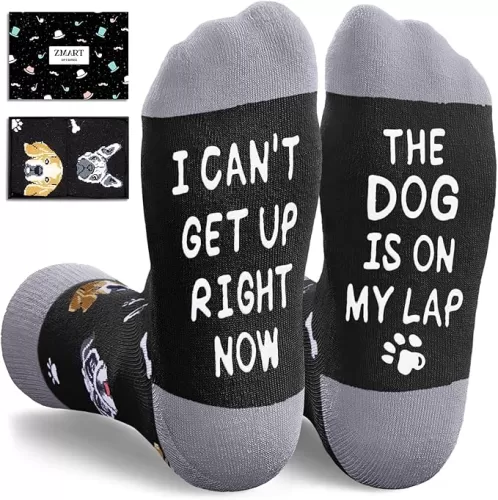 Zmart Unisex Dog Mom Dad Gifts - Funny Silly Novelty Dog Lover Socks, Men Women Christmas Gifts