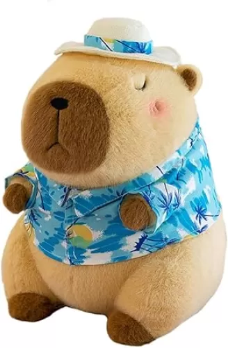 12inch Cute Capybara Plush with Hawaiian Shirt, Capybara Stuffed Animal Soft Plushie Toy Capybara Doll Pillow Birthday Gift for Kids
