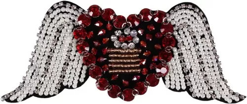 1piece Heart W Embroidery DIY Design Beading Patches Applique Sew on Badge Garment Decorated Sewing Supplies TH601
