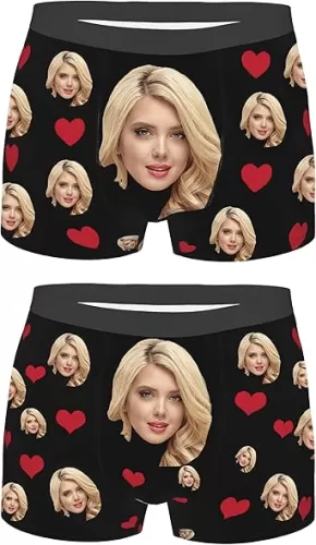 2 Pack Custom Underwear for Men, Custom Boxers for Men with Face, Gift for Boyfriend Birthday Unique Christmas