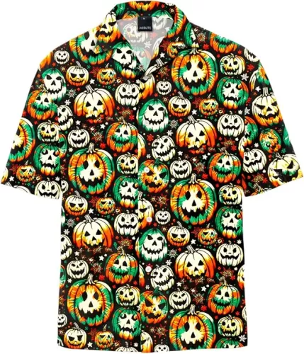 AOBUTE Mens Halloween Costume Shirts Short Sleeve Thanksgiving Hawaiian Shirt