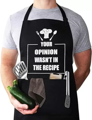 Aprons for Men, Mens Apron, Funny Aprons for Men, Adjustable Neck Strap Waterproof and OilProof Best for Cooking, Husband Birthday Gift, Gifts for Husband, Father