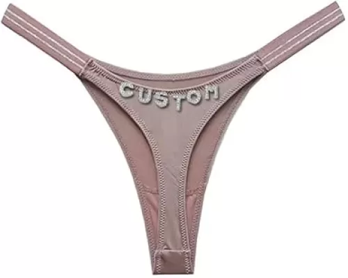 CECE&COLE Soft Ice Silk Custom Thongs For Women, Customize Letters Bikini Underwear, Diy Name G-String Sexy Girls Christma