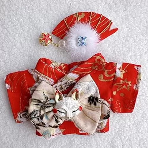 Colorful Kimono Clothes Sets Suitable for 17cm Dolls Clothes Accessories(Only Clothing No Doll), Cute Suit Clothing Outfit for 6.69 inch Upper Garment Replacement(Red Carp(boy Suit))