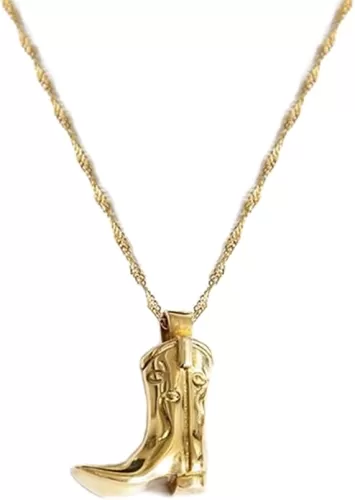 Cowboy Boot Necklace for Women - Western Cowgirl Jewelry Gift, Boot Charm Pendant for Country Music Fans, Cowboy Accessory