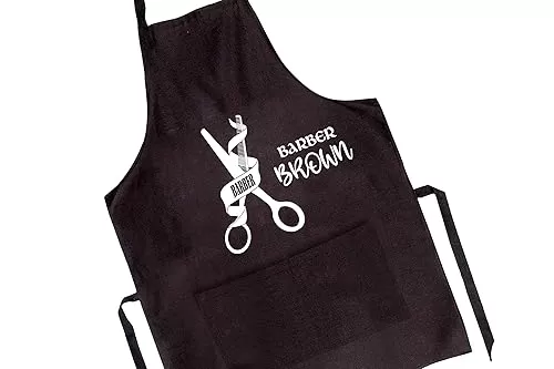 Custom Barber Aprons, Barber Smock, Haircut Hairdressing Stuff, Hair Supplies For Salon, Aprons For Men and Women, Hair Cutting Cape, Barber Gifts for Men, Red Black Aprons With Pockets