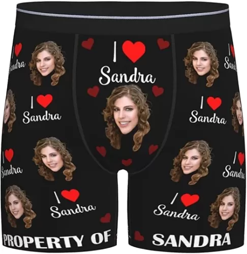 Custom Boxers for Men Personalized Long Underwear with Photo Face On Them Customized Gifts for Boyfriend Husband Him