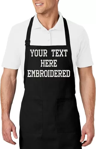 Custom Embroidered Apron – Personalized Full-Length Unisex Chef Apron for Cooking, Baking, Grilling