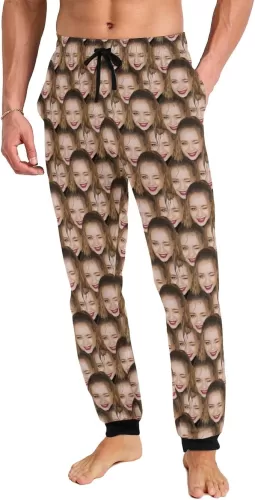 Custom Face Pajama Pants Personalized Sleepwear Gift Women Picture Pajamas Bottoms for Men Dad Husband Boyfriend