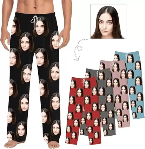Custom Pajama Pants for Men, Customized Gifts for Husband Boyfrined Dad Mom Wife Husband Birthday Anniversary