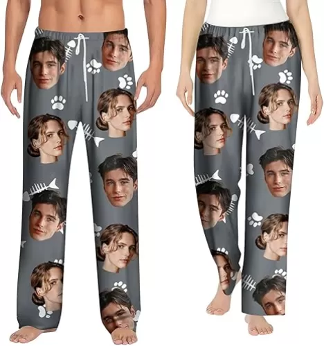 Custom Pajama Pants with Photo Men Women, Personalized Pajama Pants Gifts, Personalized GIfts for Dad Mom