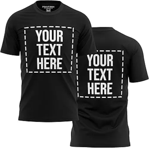 Custom Shirt for Men, Design Your Own Shirts, Personalized T-Shirts Womens Kids Front & Back Black