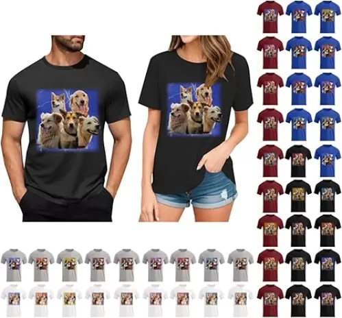 Custom Shirts for Men Design Your Own Womens Personalized Pet Face Tshirts Unisex Summer Tees Dog Cat Lover Gifts