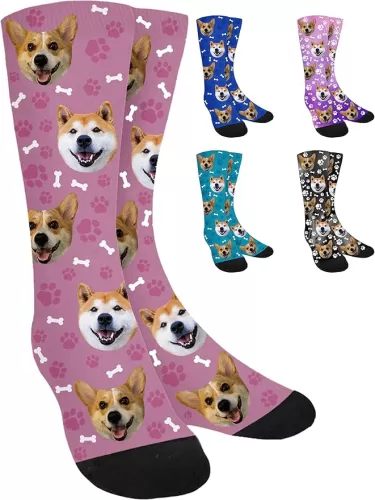 Custom Socks with Photo, Customizable Personalized Socks with Dog Pictures, Christmas Gifts for Men Women Her