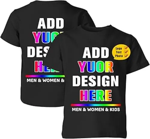 Custom T Shirt Design Your Own Shirts Personalized Photo Text Name tshirt