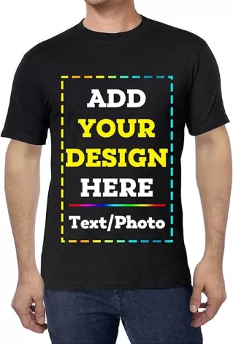 Custom T Shirts Add Your Own Design/Text/Photo Custom Personalized Men & Women Soft Fit Crewneck Cotton T-Shirt Tee