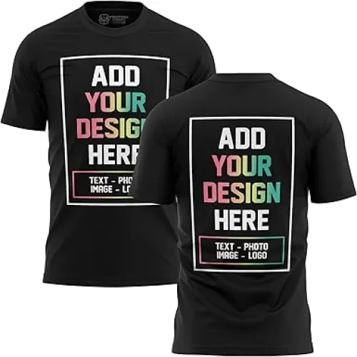 Custom T Shirts, Custom Shirt for Business, Birthday, Graduation, 10 Shirt Colors Available, Add Any Image & Text Black