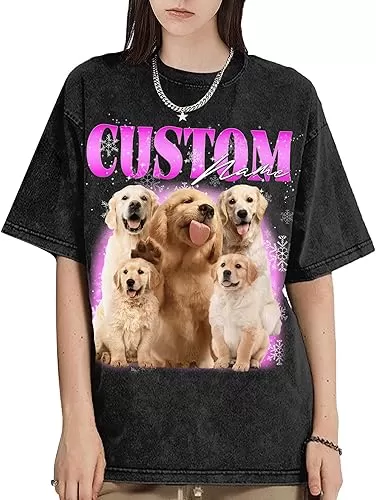 Custom Vintage T Shirts for Men, Custom Dog Shirt for Women, Boyfriend Birthday Gift Ideas, Gifts for Girlfriend