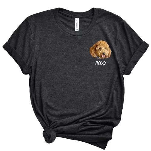 Customized Pet Face Photo T-Shirt, Add Your Pet Photo and Pet