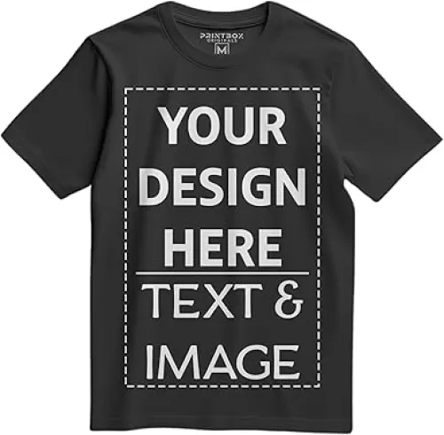 Customized Shirt for Men, Unisex Custom Shirts, Text & Image Front & Back, Top T-Shirt Birthday Graduation Vacation Black