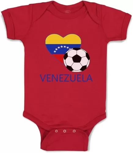 Cute Rascals Baby Bodysuit Love Futbol Heart Venezuela Style 2 America Cup Cotton Boy & Girl Baby Clothes