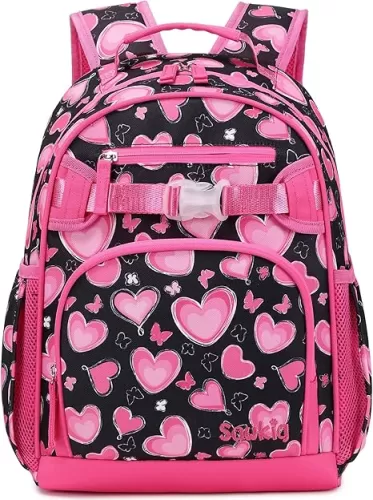 Cute Small Little Kids Heart Backpack Kindergarten Preschool Backpacks for Girls Ages 2-4-6 (Pink Heart)