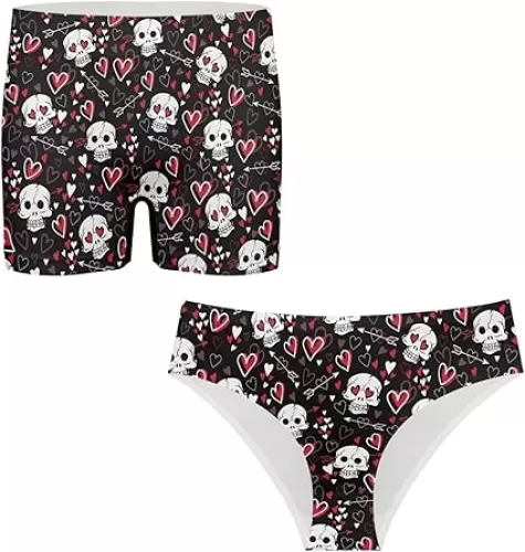 Funny Underwear Set for Couples Mens and Womens Underwear Romantic Valentines Matching Undies Set