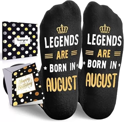 HAPPYPOP Birthday Gift Ideas for Men - July August September Socks for Him Male
